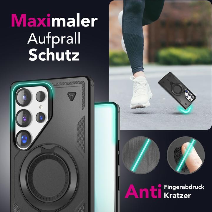 Immagine prodotto Nalia Stormguard - Stossfeste Armor Ring Hülle für MagSafe - Military Kickstand Hardcase (Samsung Galaxy S25 Ultra)