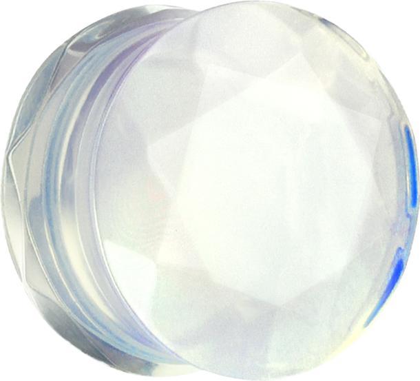 Image du produit Star Piercing Flared Plug à facettes en pierre d'opalite (sans laiton, Minéral)