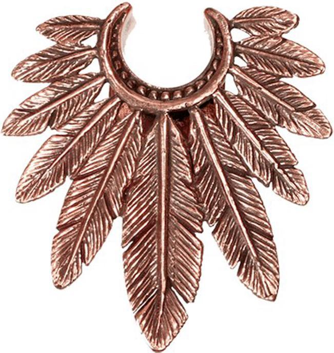 Star Piercing Sattel rosegold mit Federn (Messing, Bronze)