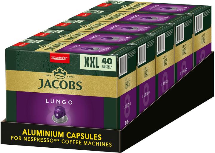 Jacobs Kaffeekapseln Lungo 8 Intenso 5 x 40 Stück (5 x Port.)