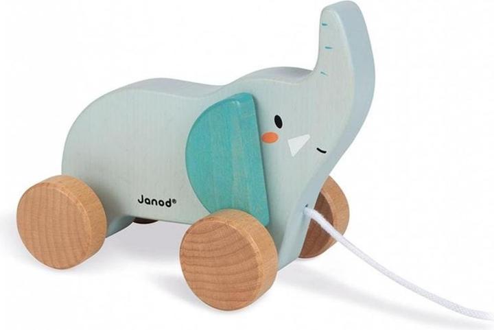 Janod Elefante giocattolo da tirare
