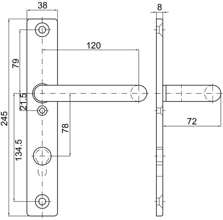 Produktbild MSL Türschilder mit Drücker 5974 (Türgarnitur)