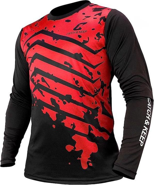 Catch & Keep Trikot Protection Torwarttrikot Gr. 152 Rot-Schwarz Fussball Torwart Shirt Oberteil (152)