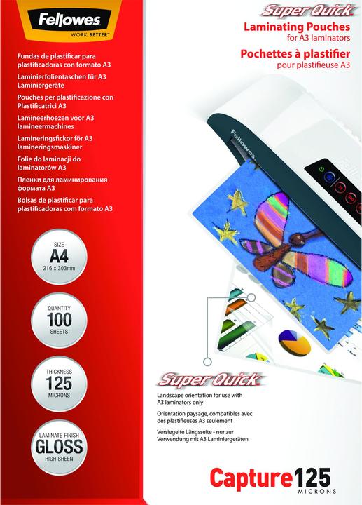 Image du produit Fellowes SuperQuick (A4, 100 pièce(s), 125 µm)