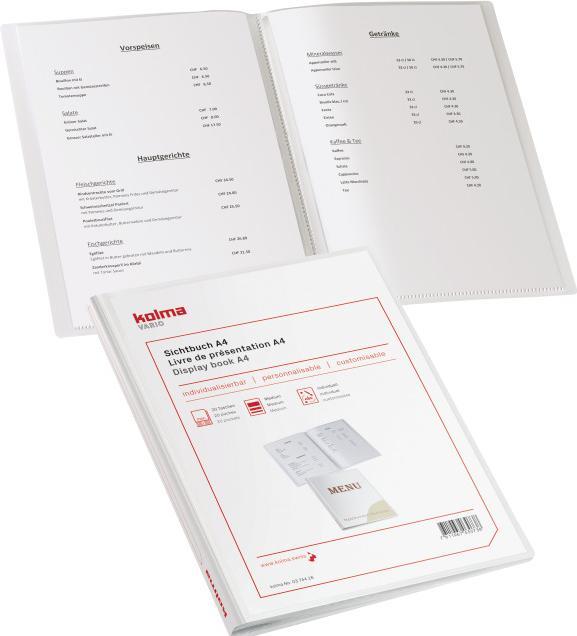 Nutritional values and ingredients Kolma Vario A4 book with 20 pockets white (A4, 1 x)