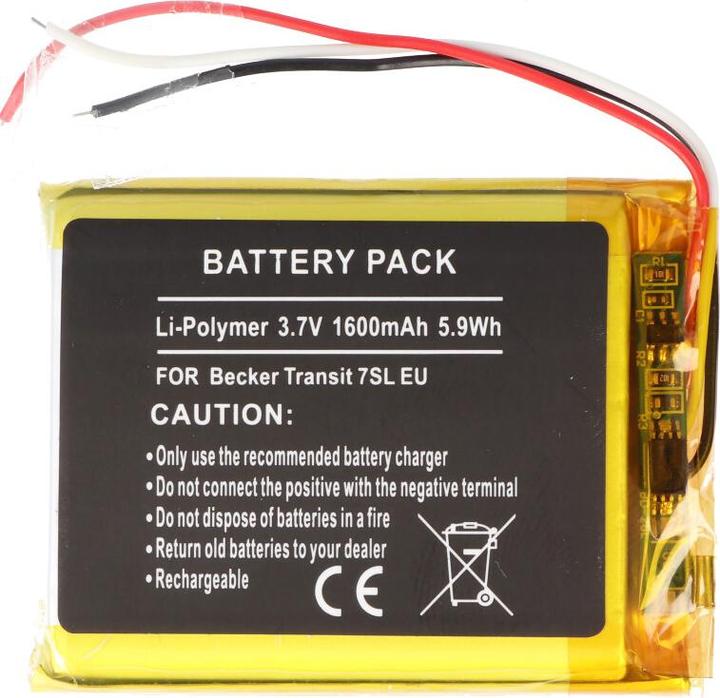Produktbild AccuCell Akku passend für Navigationsgerät Becker Transit 7SL EU Li-Polymer 3.7V 1600mAh 5.9Wh