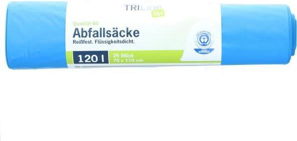 Produktbild Triline Schwerlastsäcke Öko 120,0 l blau 40,0 µm, 25 St. (1 x, 120 l)