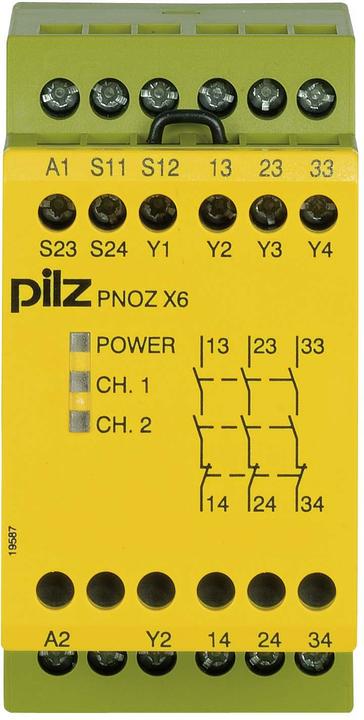 Produktbild Pilz PNOZ X6 24VAC 24VDC 3n/o 774729 Sicherheitsschaltgerät