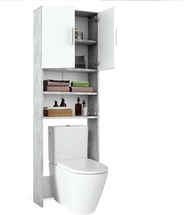Immagine prodotto Vicco Mobile da toilette in cemento/bianco 64 x 190 cm con 2 ante