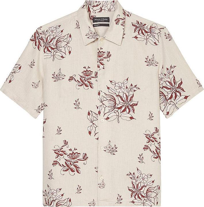 Marc O'Polo Linen Style Shirt Flower Printed Multi/White Cot (S)