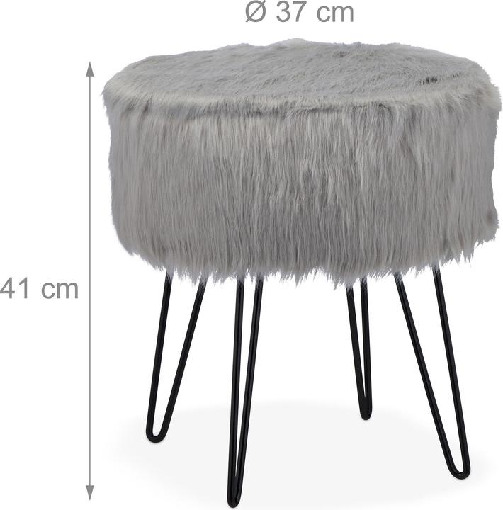 Image du produit Relaxdays Tabouret en fourrure