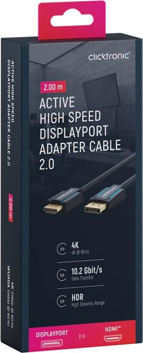 Produktbild clicktronic Casual DisplayPort/HDMI™ Adapterkabel, 2 m (2 m, DisplayPort)