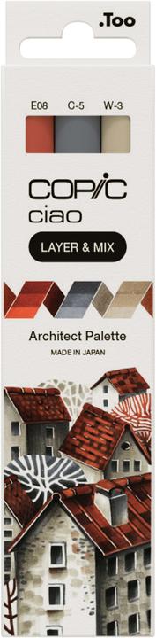 Image du produit Copic CIAO - Marqueurs (E-08 Marron, W-3 Warm Gray No. 3, C-5 Cool Gray No. 5, 6 mm, 3 x)