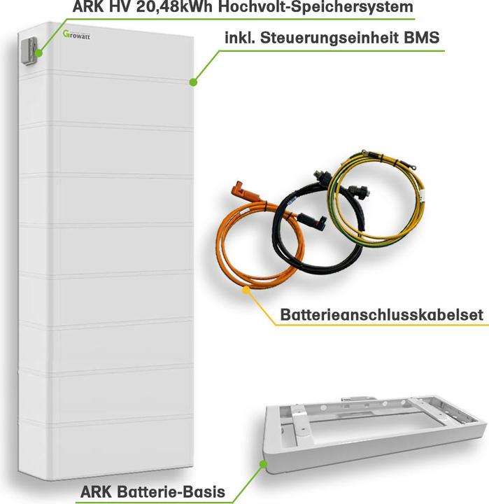 Produktbild Offgridtec Growatt Nachrüstsatz 20,48kWh für bestehende PV Anlagen 3-phasig SPA 5000 Hybrid-Inverter LiFePO4- (20480 W)