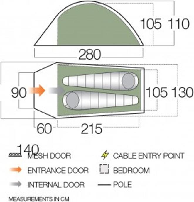 Produktbild Vango F10 Arête 2 Tent (Tunnelzelt, 1.54 kg, 2 Personen)
