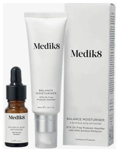 Actual product image Medik8 Balance Moisturiser with Glycolic Acid Activator 50ml (Hair care set)