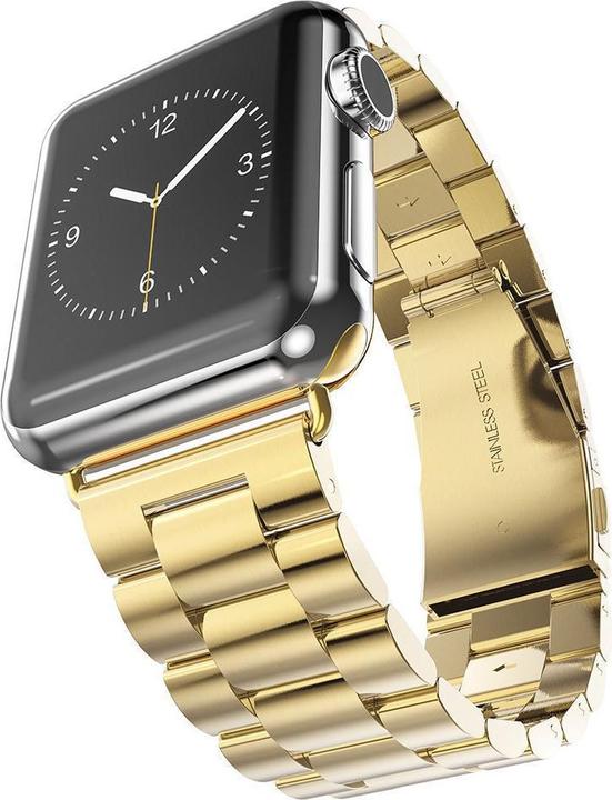 Techsuit - Watchband (W036) - Apple Watch 1/2/3/4/5/6/7/8/9/10/SE/SE 2 (38/40/41/42mm) - Gold (Edelstahl)