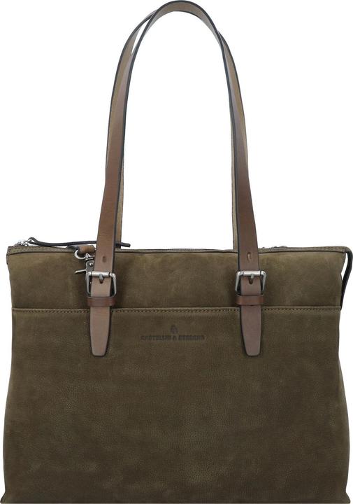 Castelijn & Beerens Nubuck Schultertasche Leder 40 cm Laptopfach