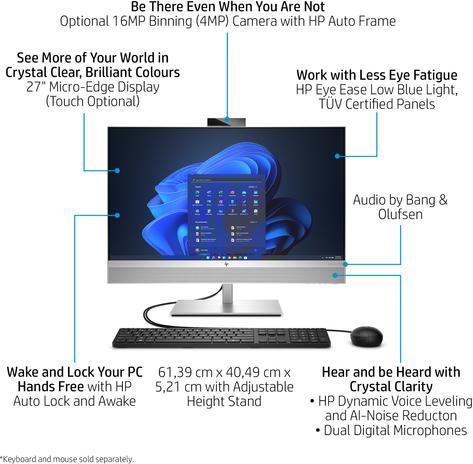 Produktbild HP EliteOne AIO 870 G9 (Intel Core i9-14900, 64 GB, 2000 GB)