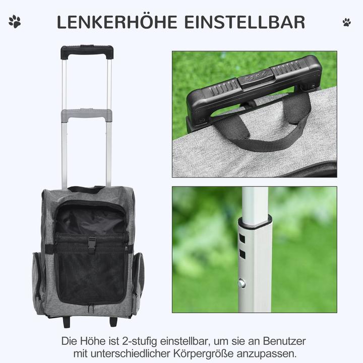 Produktbild PawHut Hundetrolley 2 in 1 Rucksack (Hund, Atmungsaktiv)