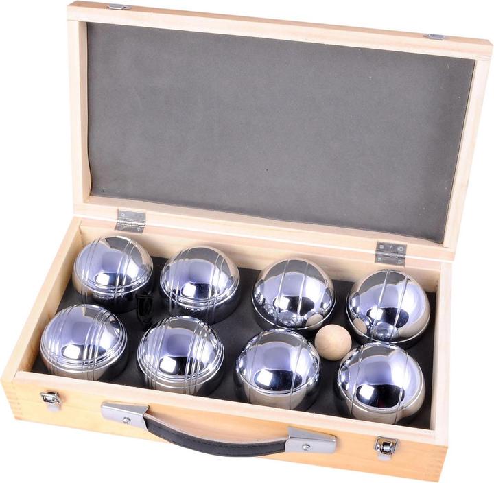ToyFamily Gioco delle bocce in astuccio di lusso, 8 palline (8 x, 70 mm)