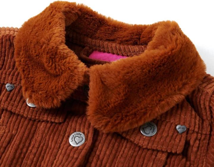 Immagine prodotto VidaXL Giacca da bambino in velluto a coste color cognac 128,Materiale esterno: velluto a coste (100 (128)