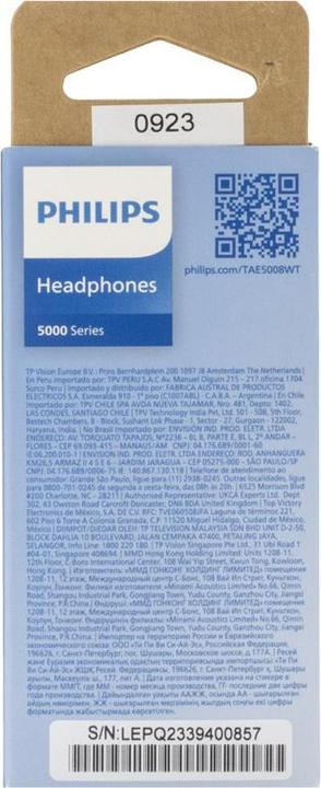 Image du produit Philips CASQUE USB-C TAE5008BK/00 (pas de réduction du bruit, Filaire)