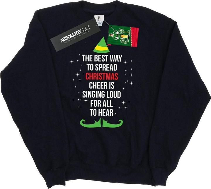Elf Christmas Cheer Text Sweatshirt (L)