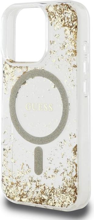 Produktbild Guess HC Resin Bottom Glitter MagSafe case for iPhone 16 Pro - gold (Apple iPhone 16 Pro)