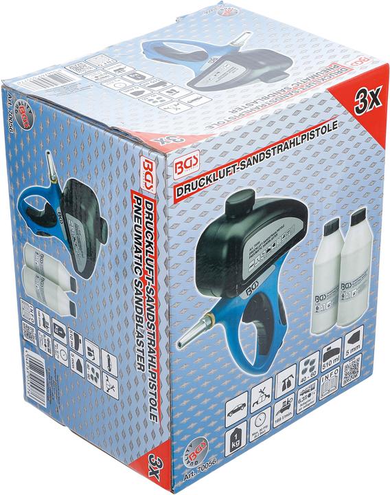 Actual product image BGS Pneumatic Sandblaster incl. Accessories 3 pcs.