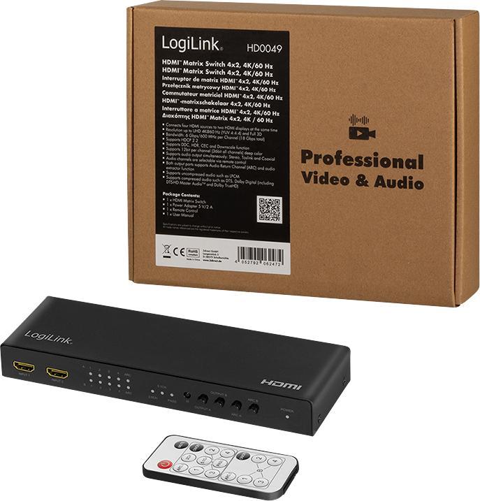 Actual product image LogiLink HDMI Matrix Switch