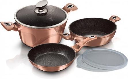 Actual product image BerlingerHaus BH7047 6 pcs cookware set Metallic Line Rose Gold Edition rose go (24 cm, Pan set + pot set, Aluminium)
