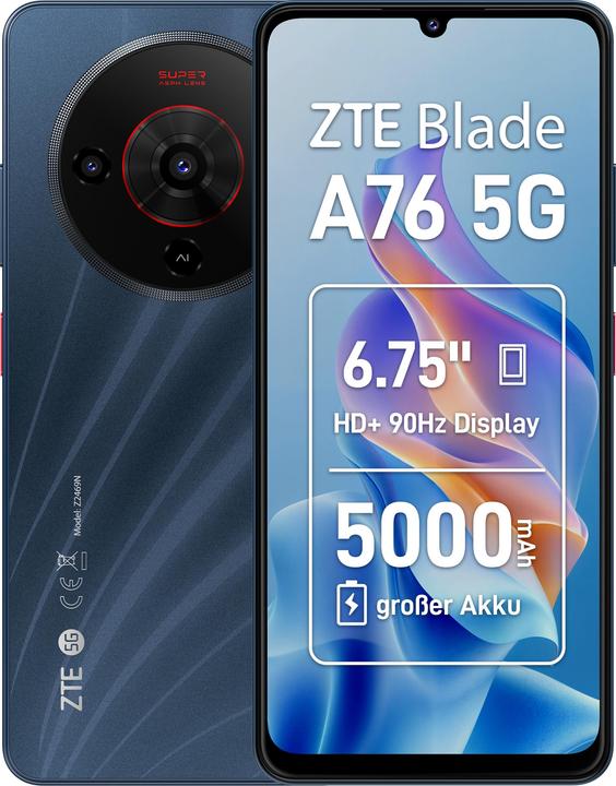 ZTE BLADE A76 5G / 4GB / 128GB / Black (128 GB, Stardust Black, 6.75", Dual SIM, 7.99 Mpx, 5G)