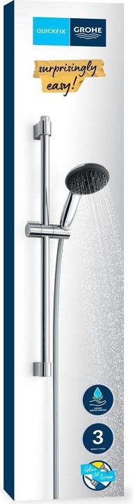Produktbild Grohe Vitalio Start 110 QuickFix Brausestangenset, kleben oder bohren, Länge 600mm, wassersparend, 3 Strah