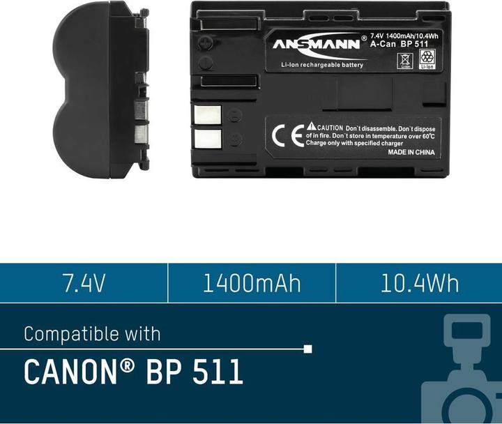 Actual product image Ansmann Canon BP-511 (Camera battery)
