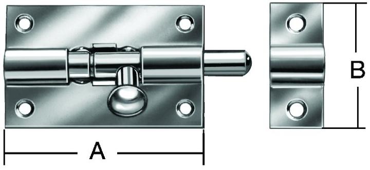 Produktbild Abus VORMANN Grendelriegel,mit Schlaufe,Knopfgriff,gerade,55x35, silber (Grendelriegel, 1 Stk.)
