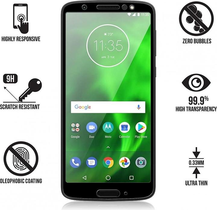 Produktbild Screenguard Motorola Moto G6 Plus Full Screen Panzerglas Schutzfolie 2.5D 9H (1 Stück, Motorola Moto G6 Plus)