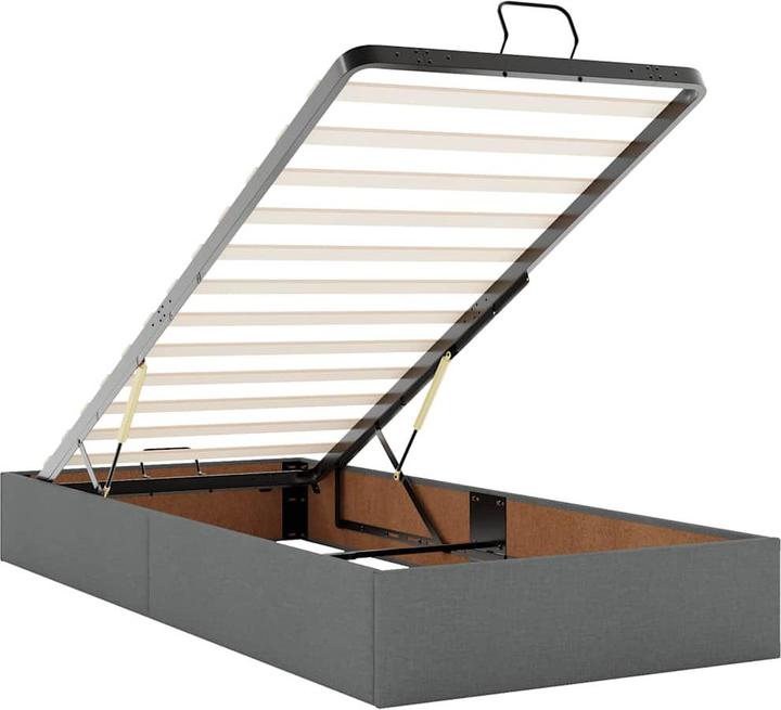 Actual product image VidaXL Ottoman bed with mattresses dark grey 200x200 cm fabric (200 x 200 cm)