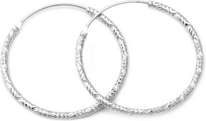 Beneto Luxury round silver earrings AGUC644 - Diameter: 2.5 cm (L)