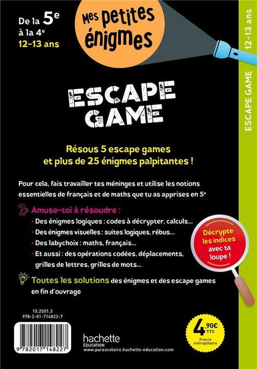 Image du produit Course-poursuite en Europe : escape game 12-13 ans, de la 5e à la 4e (Français, Philippe de, Lebrun Sandra, La Fuente)