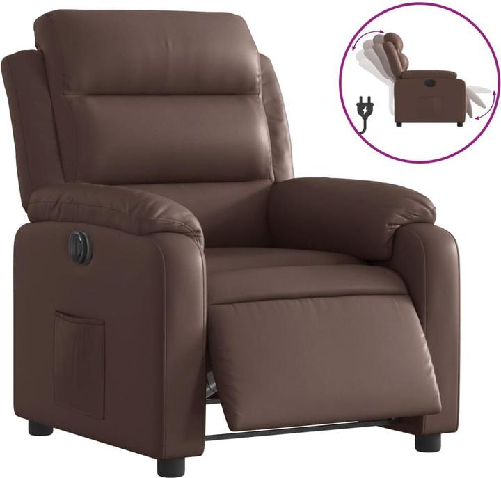 Actual product image VidaXL Recliner armchair reclining armchair recliner armchair electric brown imitation leather