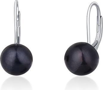 JVD Silver Earrings With Genuine Black Pearls Svle0476xd2p50