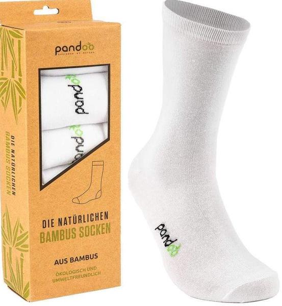 Pandoo Bambus-Anzugsocken, 6 Stück, 35-38, weiss (6er Pack, 35 - 38)