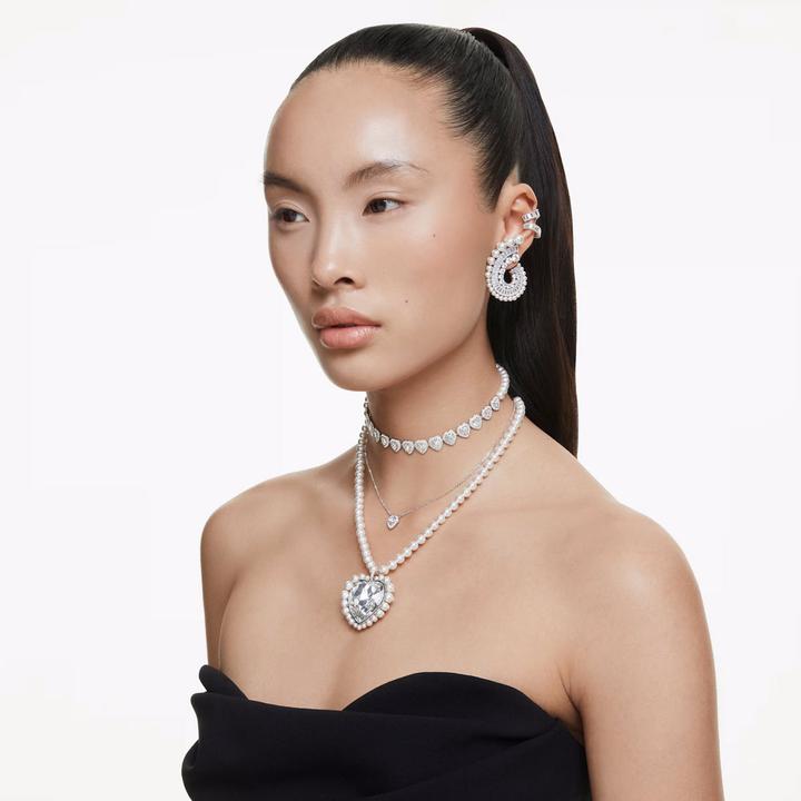 Produktbild Swarovski x Ariana Grande Halskette Verschiedene Schliffe Herz Weiss Rhodiniert (Swarovski Metall)