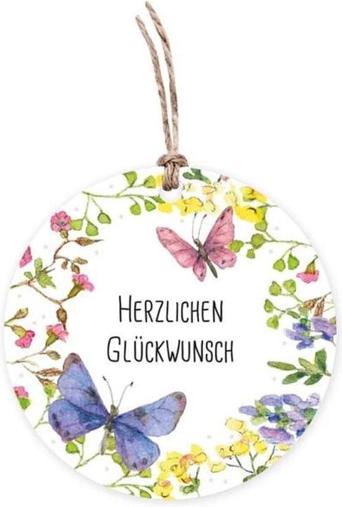 Image du produit Grätz Étiquette cadeau Pré fleuri Rond, Ø 7.8 cm, Matériau (Ruban, 1 x)