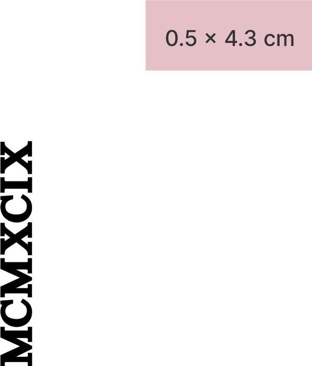 Actual product image minink Temporary tattoo - Roman numeral MCMXCIX (1999)