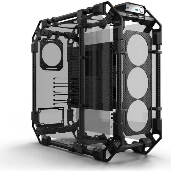 Actual product image Alphacool GHE Apex Skeleton Carbon housing (mATX, ITX, ATX)