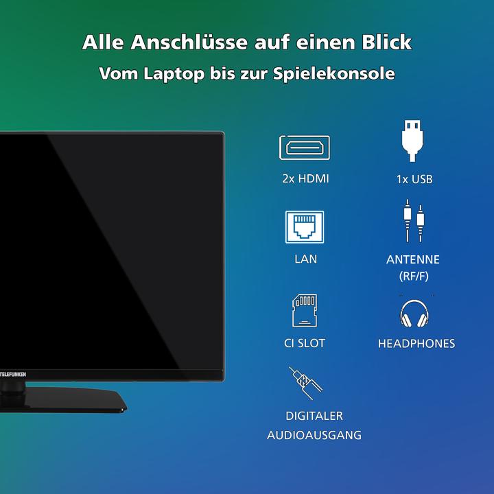 Produktbild Telefunken Fernseher 32 Zoll Smart TV VIDAA XF32VP750M Full HD Fernseher HDR TV mit Triple-Tuner (32", LED, Full HD, 2025)