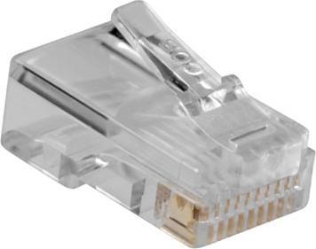 Image du produit Connecteur modulaire RJ48 (10P/10C) pour câble plat. Unité : Sac 25 pcs