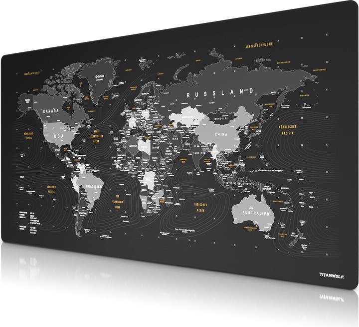 Produktbild Titanwolf Gaming Mauspad, 1600 x 600mm XXXL Speed Gaming Mausmatte, Mousepad Extragrosse Fläche, Weltkarte (XXL)